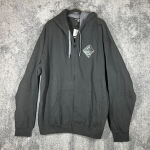Fly Racing Hoodie Mens 2XL Black Full Zip Patch Outdoor Mechanic Motorcycle